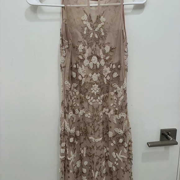 Aidan Mattox, size 0, cream with beads, slip underneath - Picture 3 of 8